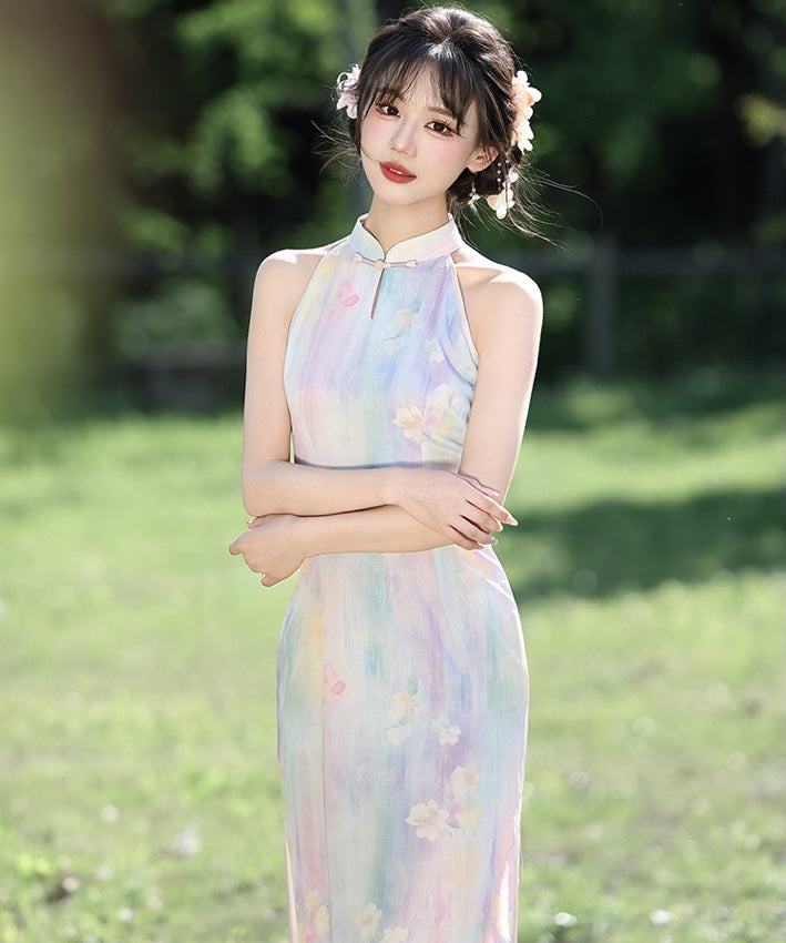 Pastel Daydream Halter Cheongsam