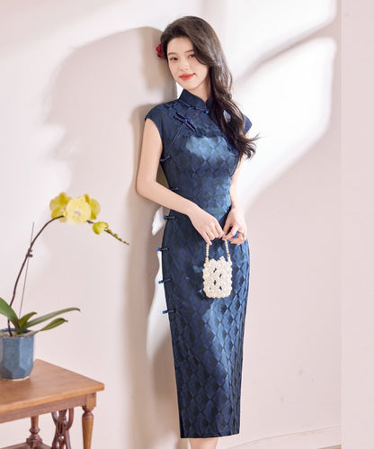 Midnight Lattice Cheongsam
