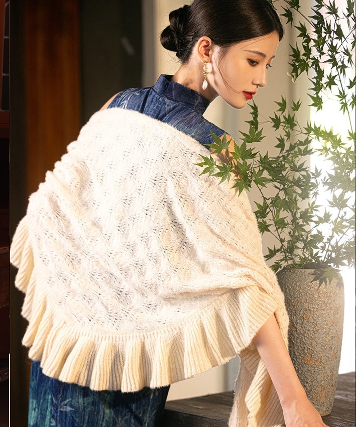 Bella's Ruffle Knit Shawl