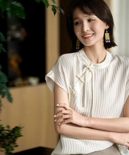 Ivory Whisper Silk Oriental Top