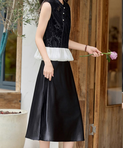 Noir Belle Cheongsam Top & Strap Dress Set