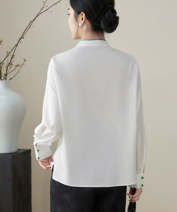 Bamboo Leaf Jacquard Cheongsam Shirt