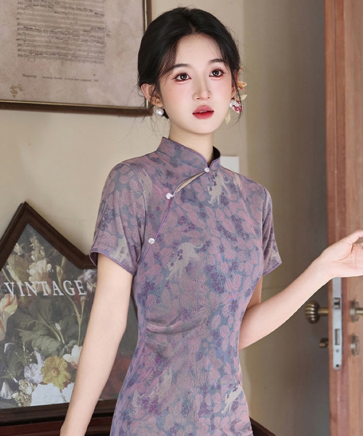 Midnight Peony Cheongsam