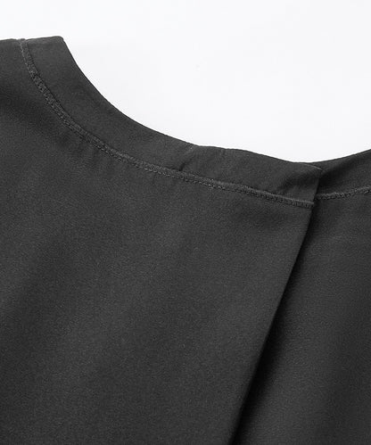 Robe en mélange de soie Noir Veil