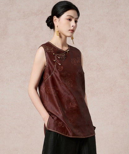 Chestnut Whisper Cheongsam Top