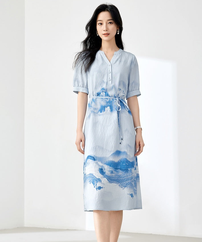 Aurelia Waterprint Midi Dress