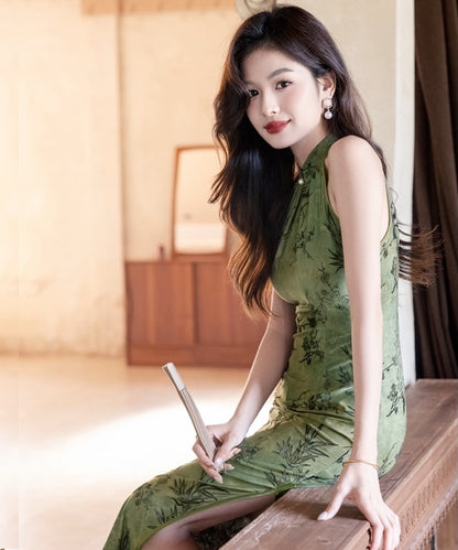 Green Old Shanghai Cheongsam