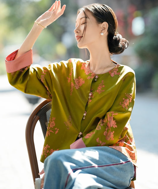 Verdant Bloom Cheongsam Jacket