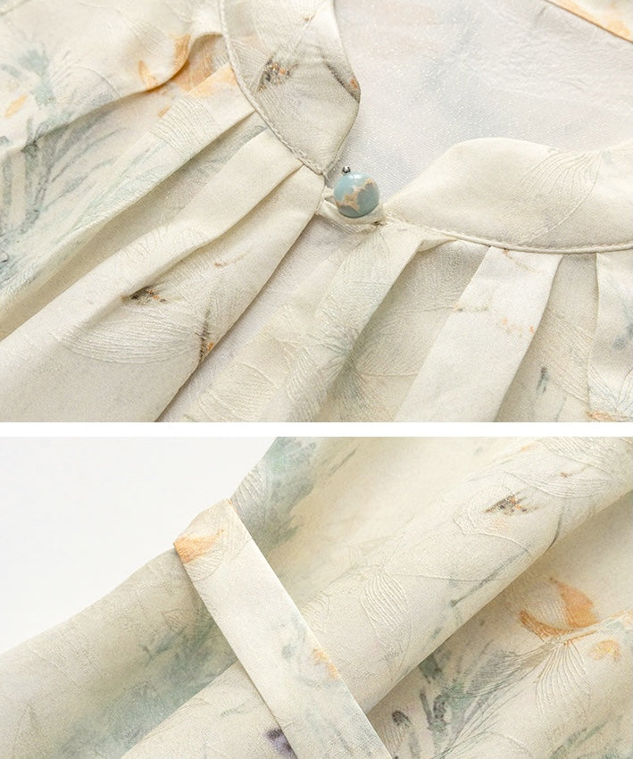 Robe Cheongsam en mélange de soie Lady Willow