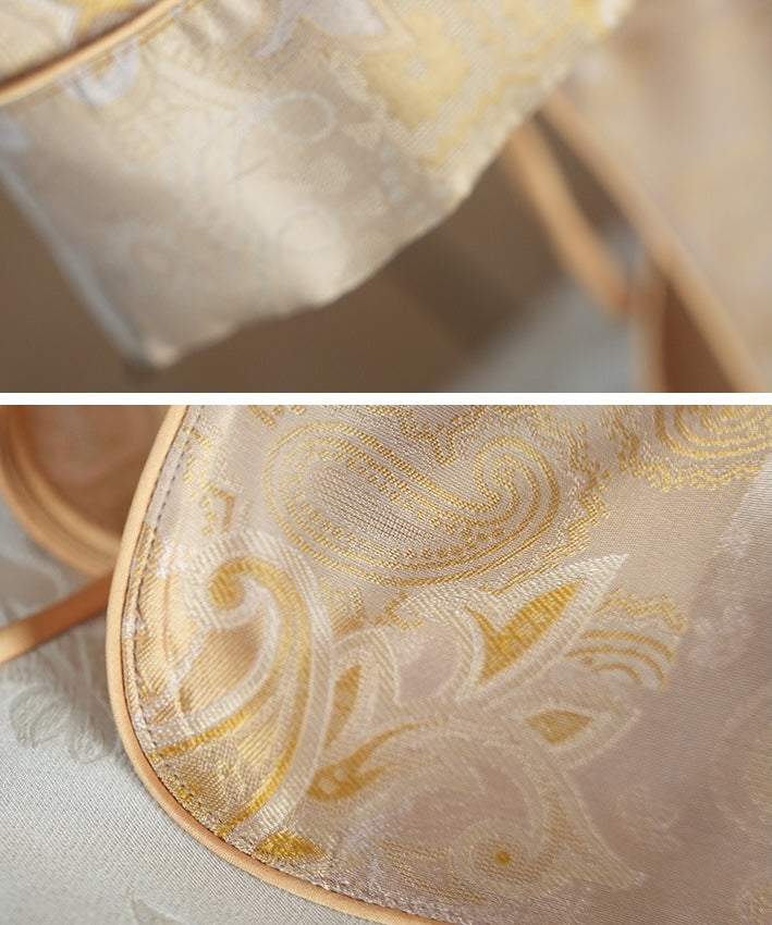 Golden Reverie Silk Oriental Top
