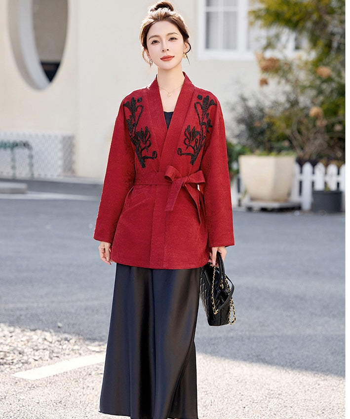 Anya Crimson Wrap Jacket