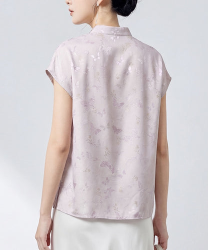 Butterfly Veil Silk Cheongsam Top