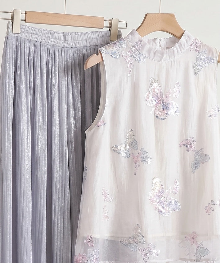 Butterfly Veil Modern Oriental Top + Pants Set