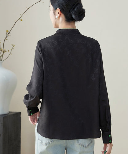 Bamboo Leaf Jacquard Cheongsam Shirt