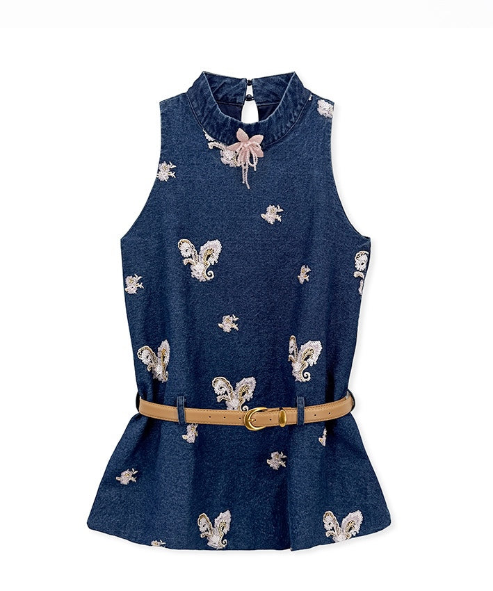 Mila Indigo Denim Cheongsam Set