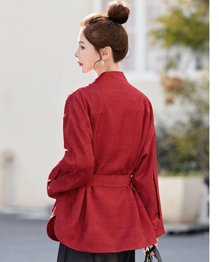 Anya Crimson Wrap Jacket