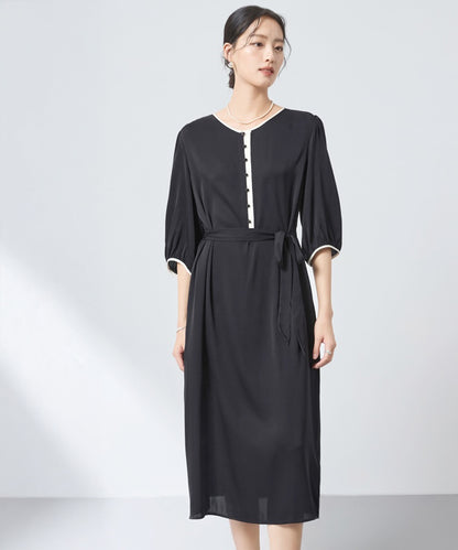 Obsidian Buttoned Midi Dress