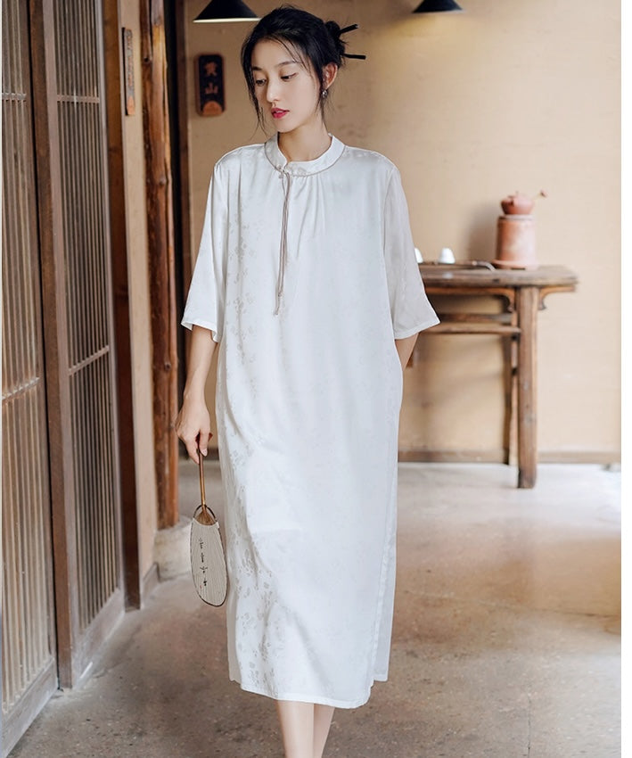 Cloud Whisper Cheongsam Dress