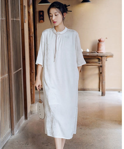 Cloud Whisper Cheongsam Dress