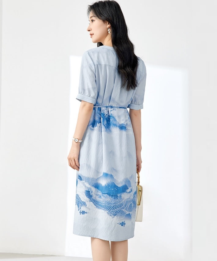 Aurelia Waterprint Midi Dress