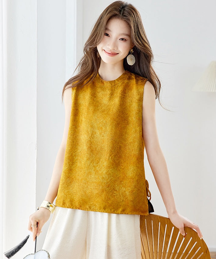 Solenne Mandarin Collar Top