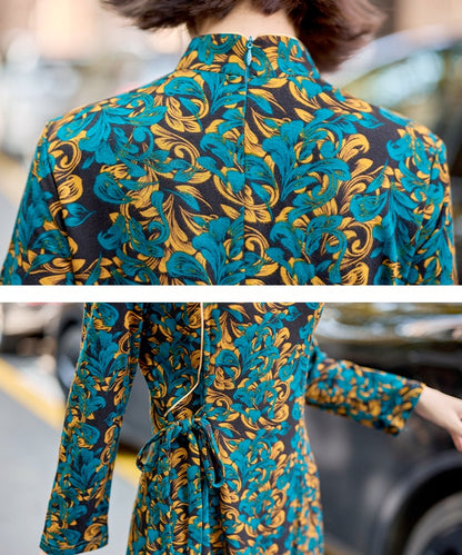 Emerald Baroque Cheongsam Dress