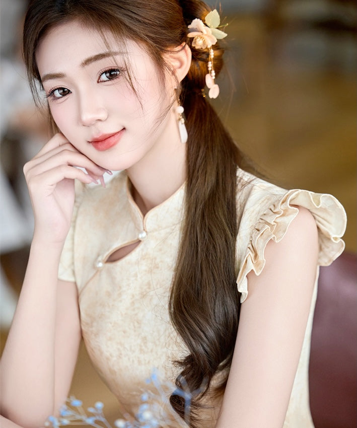 Serenelle Ruffle Sleeves Cheongsam
