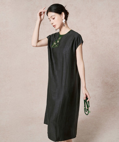 Emerald Oriental-Inpired Silk Dress