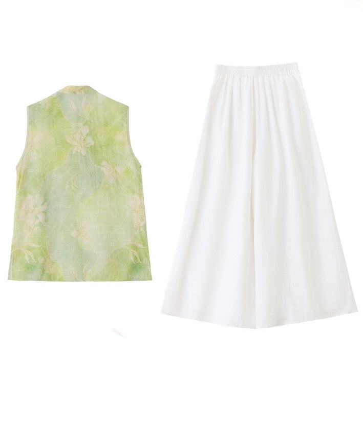 Sylva Green Cheongsam Set