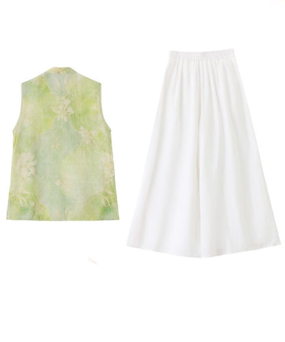 Sylva Green Cheongsam Set