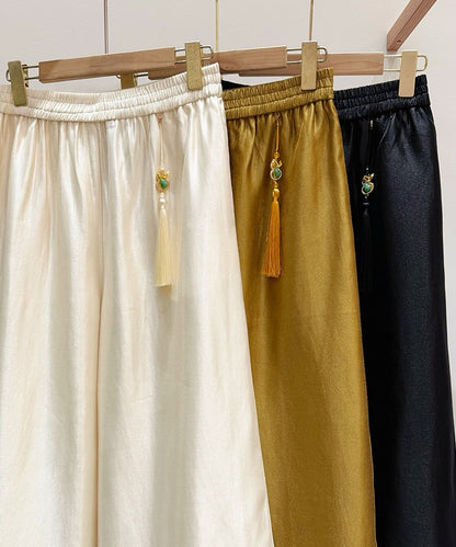 Jade Tassel Wide-Leg Cheongsam Pants
