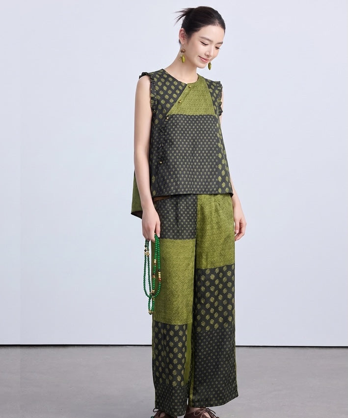 Mosaic Reverie Cheongsam Top & Pants Set