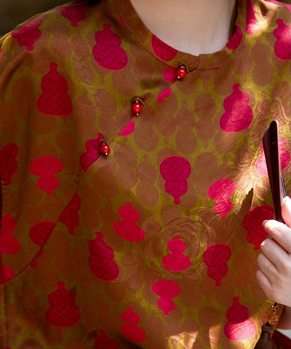 Pomegranate Charm Silk Oriental Top
