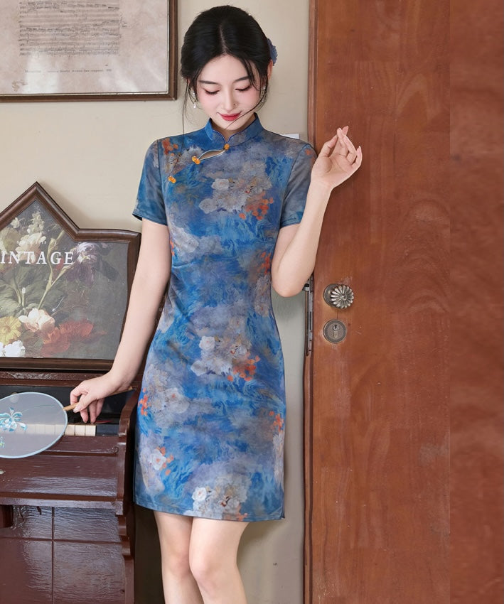 Midnight Peony Cheongsam