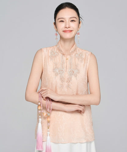 Blush Petaline Cheongsam Top