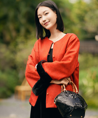 Veste-haut-cheongsam Burnished Rouge