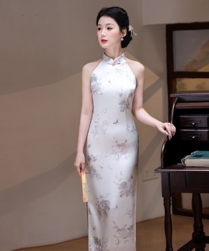 Moonlit Peony Halter Cheongsam