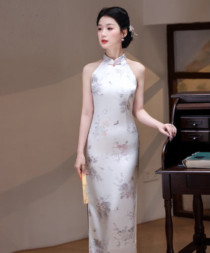 Moonlit Peony Halter Cheongsam