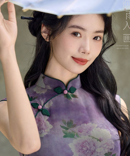 Midnight Peony Cheongsam