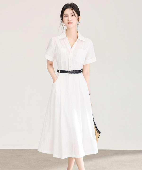 Ivory Ease Shirt Dress