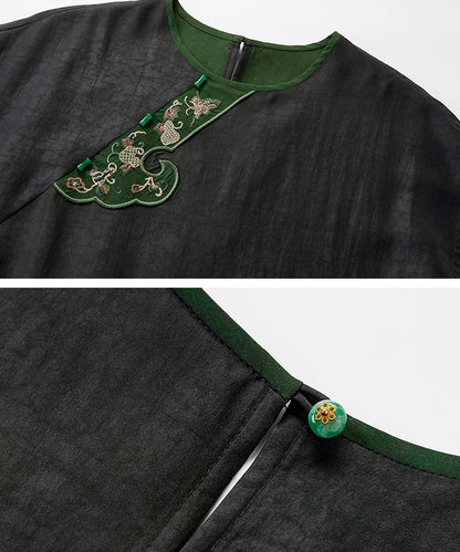 Emerald Oriental-Inpired Silk Dress