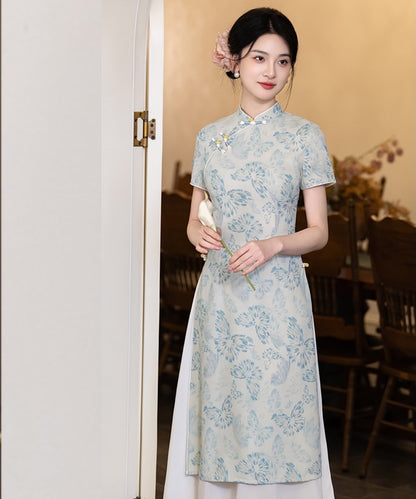 Olivgrüne Cheongsam mit Neckholder