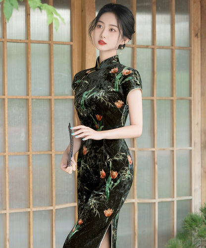 Miki Capsleeves Maxi Cheongsam