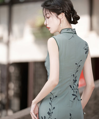 Teal Sleeveless Cheongsam