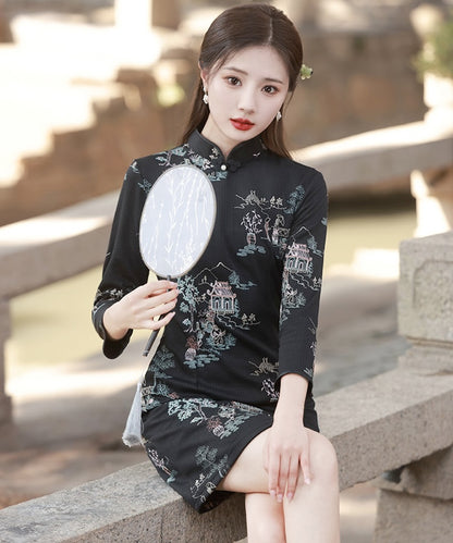 Lillie Autumn Short Cheongsam