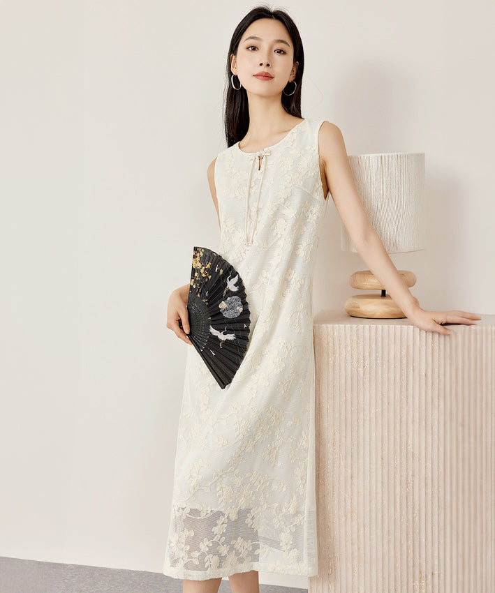 Jiaer's Embroidered Mesh Cheongsam