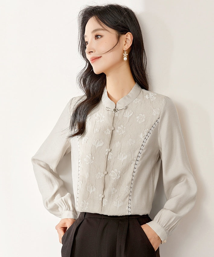 Shiling Mandarin Collar Blouse