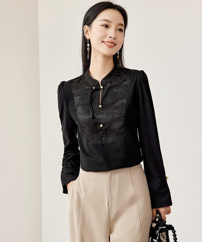 Lili Black Cheongsam Blouse