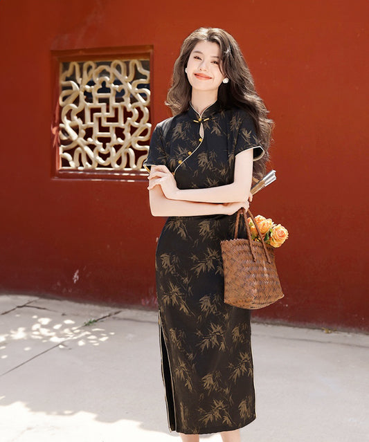 Miss Shanghai Black Maxi Cheongsam