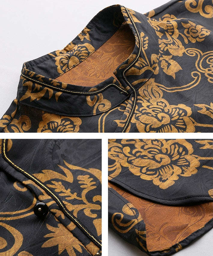 Imperial Midnight Brocade Cheongsam Set